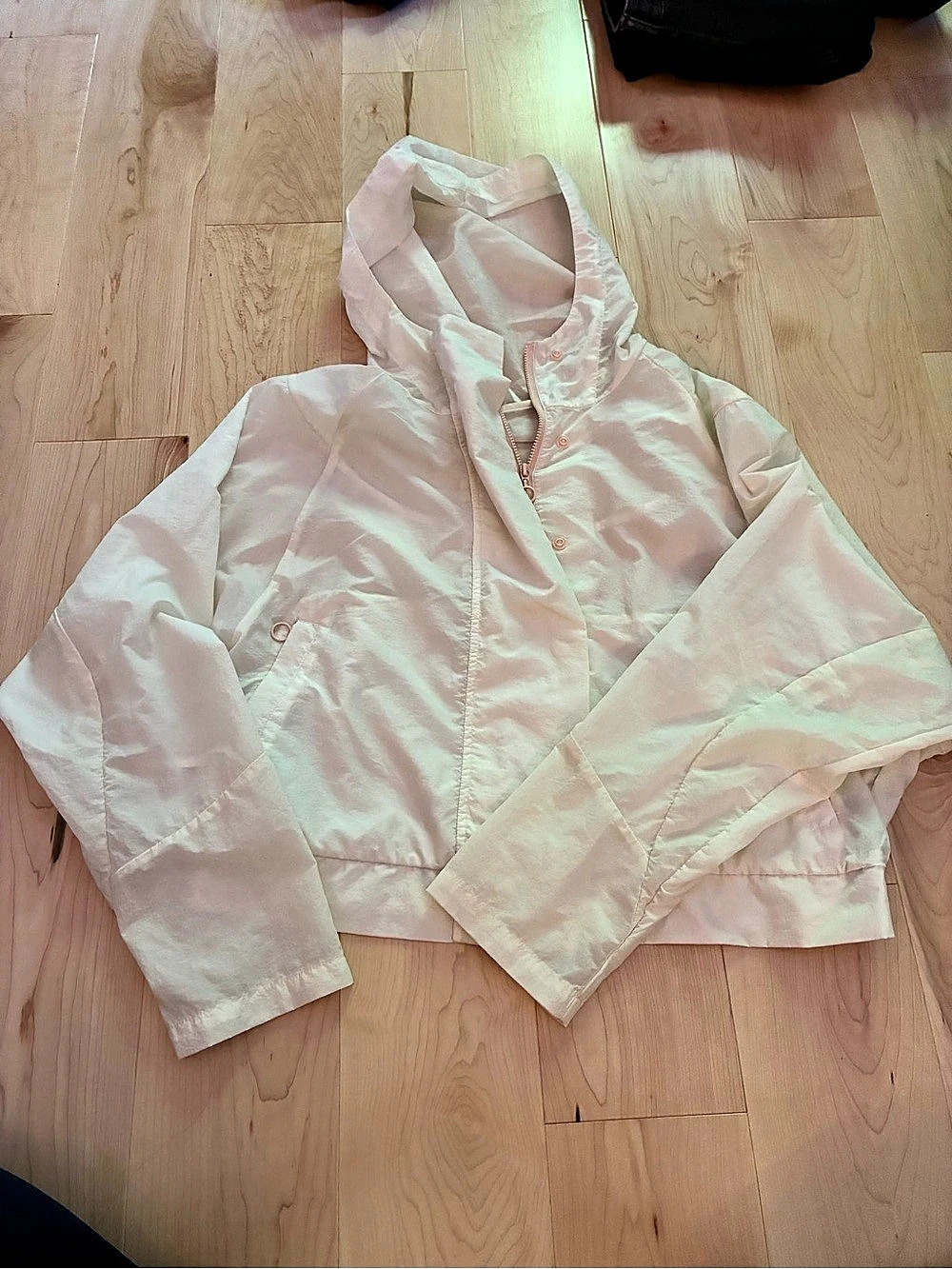 Fabletics Cropped Utility Windbreaker Hooded Jacket in Pink